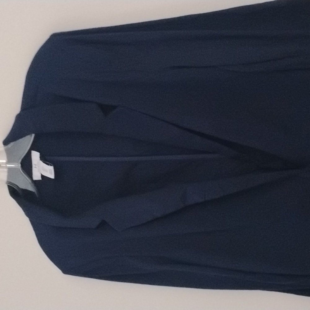 Halston Heritage Luxury Business Dark Acadamia Preppy Classic Dark Blue Blazer - Picture 11 of 16